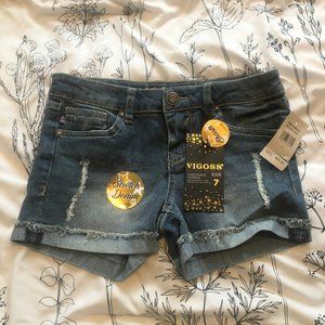 NWT Vigoss Chelsea Adjustable Denim Shorts Sz. 7